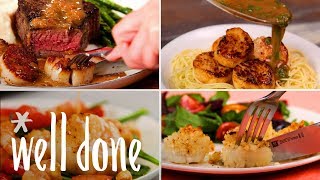 How To Make 4 Super Easy Scallop Dishes On Their Own Or In Addition To A Meal  Recipe  Well Done [upl. by Lohrman]