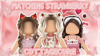 ROBLOX MATCHING STRAWBERRY COTTAGECORE OUTFIT FOR DUOS [upl. by Adnahsat]