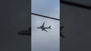 Qatar Airways flying over Birmingham Stechford station November 24 [upl. by Hoenack88]