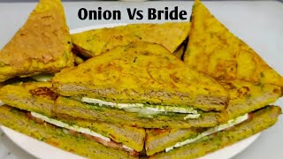 Bloomin Onion VS Bread Pudla In Street Food  IndianstreetFood streetfood food viral [upl. by Humo]