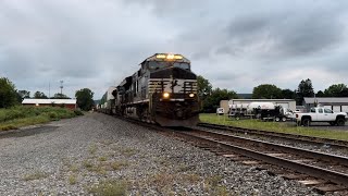 NS 264 zooms through Owego NY with NS 3628 in the lead [upl. by Min]