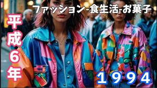 AI 平成6年 1994年 ファッション 食生活 お菓子 プッチンプリン おやつ ポッキー サンドウィッチ ポテトチップス じゃがりこ グランジファッション コンバーススニーカー [upl. by Yendahc4]