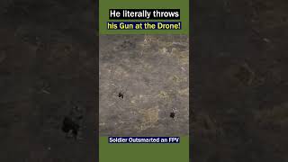 Quick Thinking Heroic Soldier Takes Down Drone with Rifle Throw [upl. by Shaddock245]