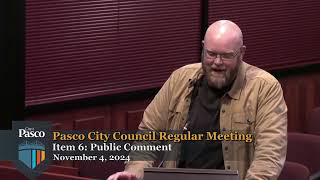 Pasco City Council Regular Meeting November 4 2024 [upl. by Lurette498]