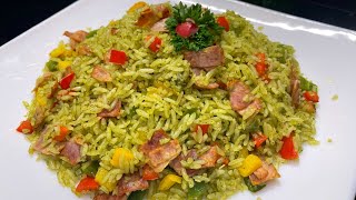 Arroz Navideño Verde con Tocino [upl. by Robertson]