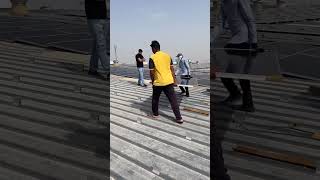 Solar panel on grid induction solar viralvideo new youtubeshorts marathi motivational farm [upl. by Yrocej]