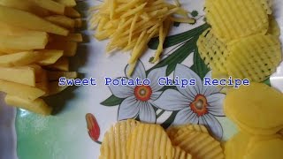 Sweet potato chips recipe in hindi english [upl. by Aihsemat]