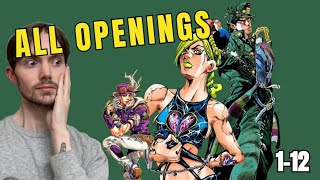 NON JOJOS FAN Reacts To ALL Openings Jojos Bizarre Adventure Openings 112 [upl. by Shurlock]