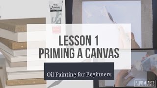 How to PrimeGesso a Canvas  Lesson 1  Oil Painting for Beginners [upl. by Oeram]