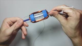 Homemade DC motor 2 coils amp commutator model 01 [upl. by Antebi890]