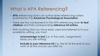 APA citation amp referencing for beginners [upl. by Assenna]