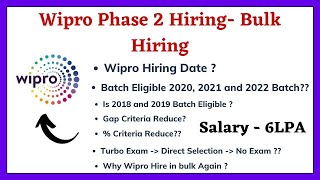 Wipro Phase 2 Hiring Update  Wipro Turbo Hiring 2022  2021 2020 Batch  Wipro Turbo New Process [upl. by Brittain134]