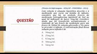 Cálculo de Medicação  Nitroglicerina em Bomba de Infusão [upl. by Ycnej]