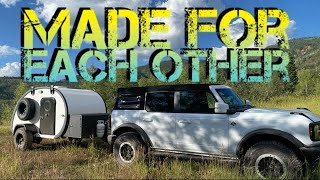 Perfect Camping Setup Ford Bronco and Bean Teardrop Trailer [upl. by Amaso]