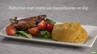 Recept Kip met rabarber en zoete aardappelpuree [upl. by Lezley]