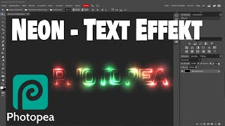 Photopea  Neon Text Effekt [upl. by Assyn]