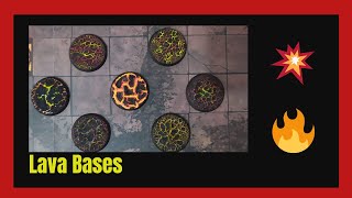 🌋How to paint 8 LAVA BASES🌋withMORDANT EARTHand ground texture VALLEJOcomo pintar peanas de lava [upl. by Way]