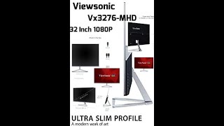 ViewSonic VX3276MHD 32 Inch 1080p Frameless Widescreen IPS Monitor Unboxing Review [upl. by Willcox461]