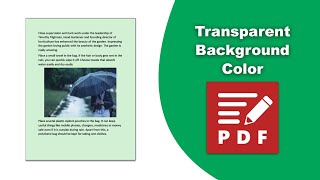 How to create a transparent background color in a pdf file in PDFXChange Editor [upl. by Enahpets]