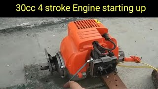 30cc 4 stroke mini petrol engine Starting up 🔥 [upl. by Tham]