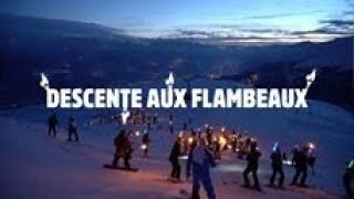 Descente aux flambeaux à CransMontana  FIS Coupe du monde de ski 2018 [upl. by Orbadiah263]