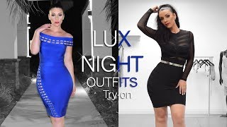 Luxurious Night Outfit Tryon with Bandage Dresses [upl. by Eecyac]