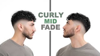 CURLY MID FADE HAIRCUT TUTORIAL [upl. by Yoshiko996]