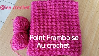 Tuto point relief quot Framboise quot au crochet pour Pull couverture bébé écharpe giletisacrochet [upl. by Geraldina]