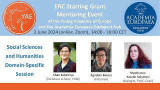 ERC Starting Grant Mentoring Event 2024  Social Sciences and Humanities Breakout Session [upl. by Esilahc748]