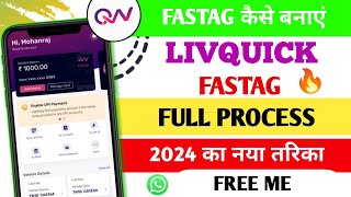 LIVQUICK FASTAG KAISE BANAYE  HOW TO LIVQUICK FASTAG CREATE  New LIVQUICK FASTAG KAISE BANAYE ♥️🥰 [upl. by Andaira260]