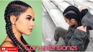 COMO HACER TRENZAS PEGADAS CON EXTENCIONES❤️ pasó a paso [upl. by Leahcimauhsoj]