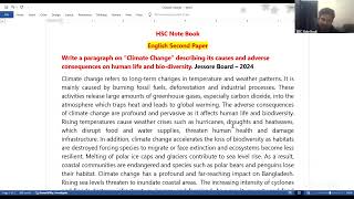 Freehand Writing  Paragraph  Climate Change  Jessore Board 2024 [upl. by Emorej444]