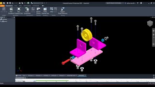 Autodesk Inventor 2025  Assembly Membuat Pulley Support  4K 60fps [upl. by Yulma]