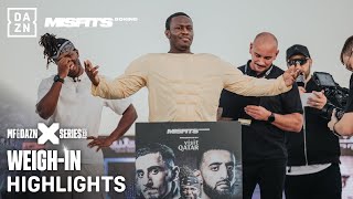 WeighIn Highlights  DAZN X Series 19 Qatar The Supercard  Gib vs Slim [upl. by Rialc258]