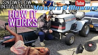 FREE CRAFTSMAN GT6000 GARDEN LAWN TRACTOR SNOW PLOW INSTALLATION RAISES LOWERS SWIVELS PIVOTS WORKS [upl. by Ajile785]