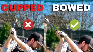 HOW TO NATURALLY ACHIEVE A FLAT OR BOWED LEFT WRIST IN THE GOLF SWING [upl. by Dnalyk]