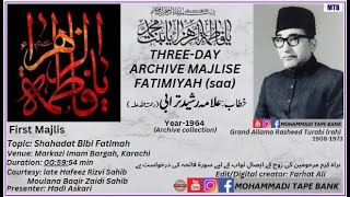 Grand Allama Rasheed Turabirah  First Majlis  ThreeDay Archive MajliseFatimiiyah saa [upl. by Aslehc]