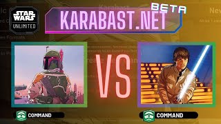 Boba vs Luke  Midrange v Ramp  Star Wars Unlimited  Karabast BETA  Premier Constructed Gameplay [upl. by Froehlich]