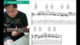 Hexatonic Lick 1 TABS guitar short lick [upl. by Ellehcsor372]