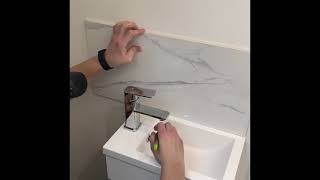 How to tile a splashback with trim bending finish  DIY Tiling tips [upl. by Hepzi]