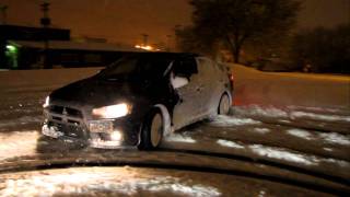 Snow Drift Good Times in a Lancer EVO [upl. by Heinrik]