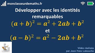 Développer avec les identités remarquables ab² et ab² [upl. by Whitcomb]