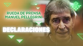 Rueda de prensa de Manuel Pellegrini tras el CDGévoraRealBetis 🗣🎙  Real BETIS Balompié [upl. by Idelia]