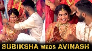 Veera Serial Actress Subiksha 2nd Marriage😍  Kanmani  Avinash amp Subiksha Kayarohanam Wedding [upl. by Sonitnatsok571]