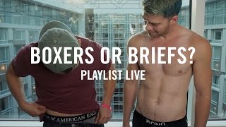 YouTubers at Playlist Live Answer Boxers or Briefs With DanielXMiller  2016 Mens Fashion [upl. by Colpin475]