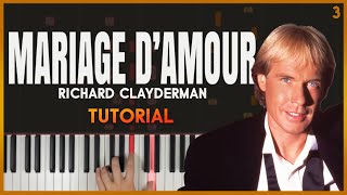 MARIAGE DAMOUR Spring Waltz by Richard Clayderman Paul de Senneville  Piano Tutorial Part 1 [upl. by Tana91]