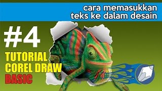 Bab 4 tutorial corel draw basic  cara memasukkan teks ke dalam desain [upl. by Anivahs944]