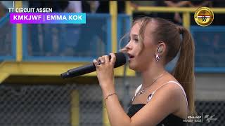 Emma Kok sings national anthem of the Netherlands at MotoGP Assen [upl. by Anivas]