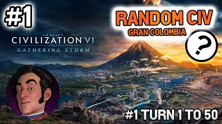 Civilization VI Deity Random Civ Challenge 1 Simón Bolívar no commentary turn 1 to 50 [upl. by Grimes]