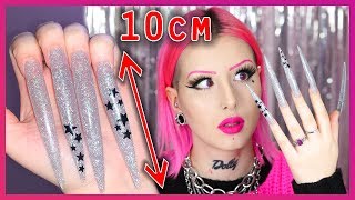 JESSAIE DES ONGLES DE 10CM 😥  Extreme Stilettos PressOn Nails [upl. by Cristionna374]